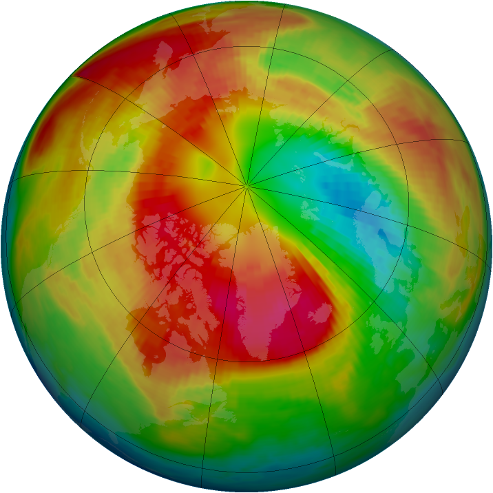 Arctic ozone map for 03 March 1983